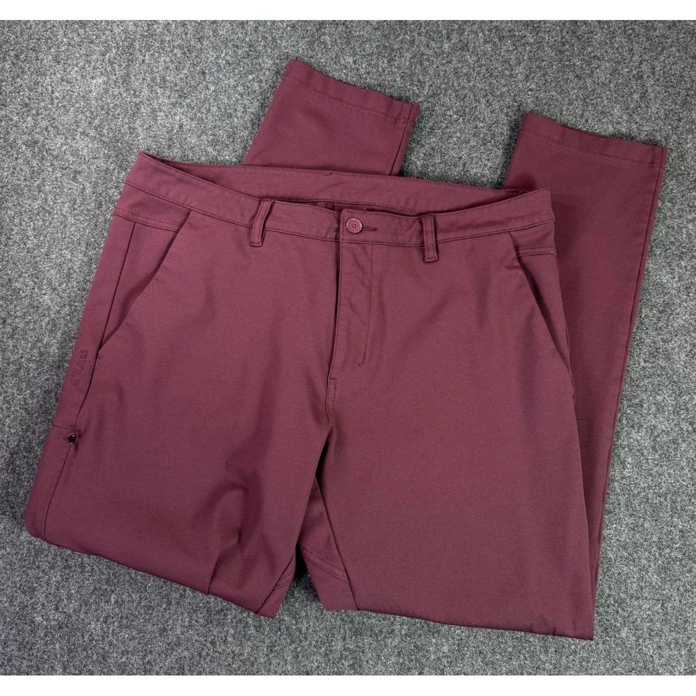 BYLT Everyday Pant 2.0 Mens 37x29 Maroon Chino Stretch Slim Fit Performance Tech